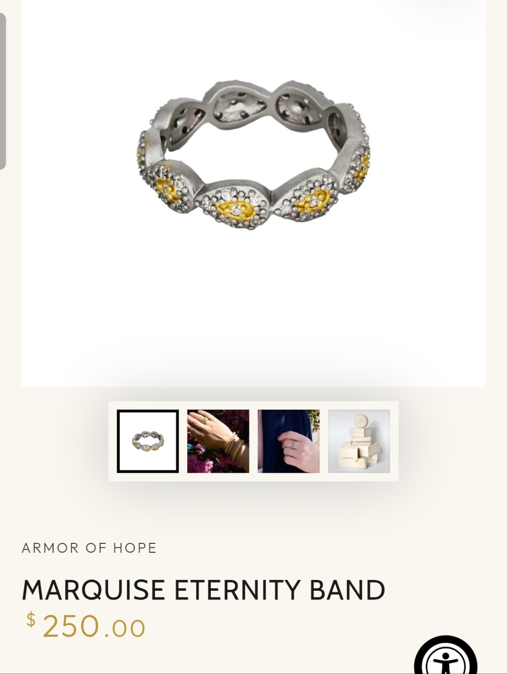 FRIEDA ROTHMAN Yellow and Silver Floral Twist Women's Ring No Tags New Ring